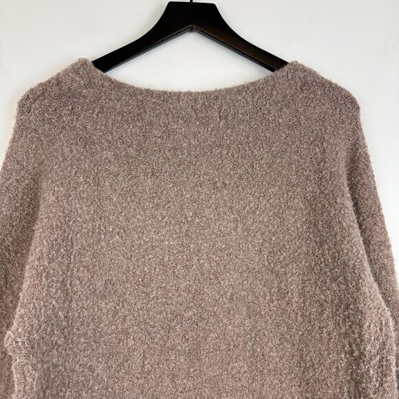 Sleeping on Snow Anthropologie Size S Baby Alpaca Knit Crew Sweater Brown - Picture 8 of 10